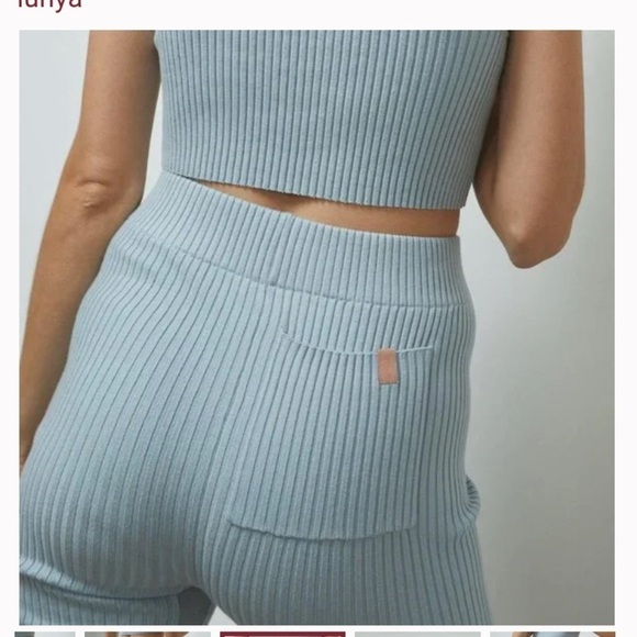 NWOT LUNYA Cozy Cotton Silk Ribbed Bike Short and Tank Top - Picture 3 of 14